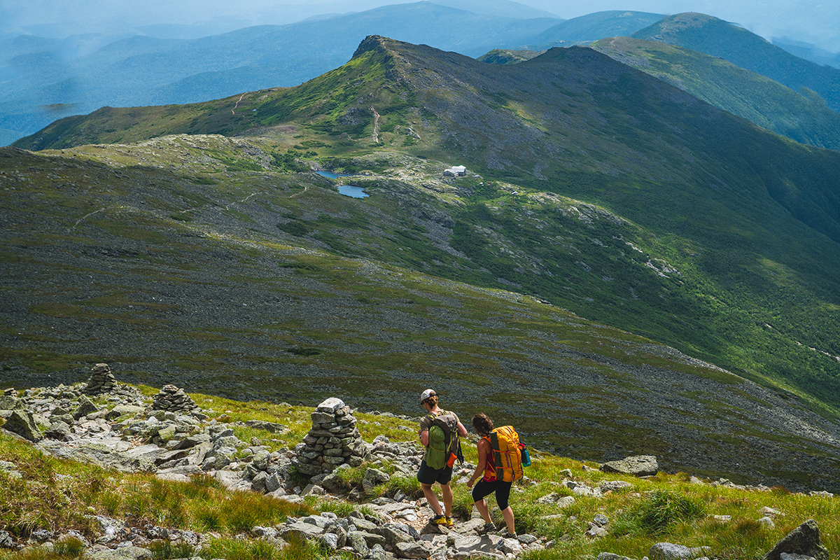 Hikers on Crawford Path en route to Lakes of the Clouds Hut (Presidential Range)