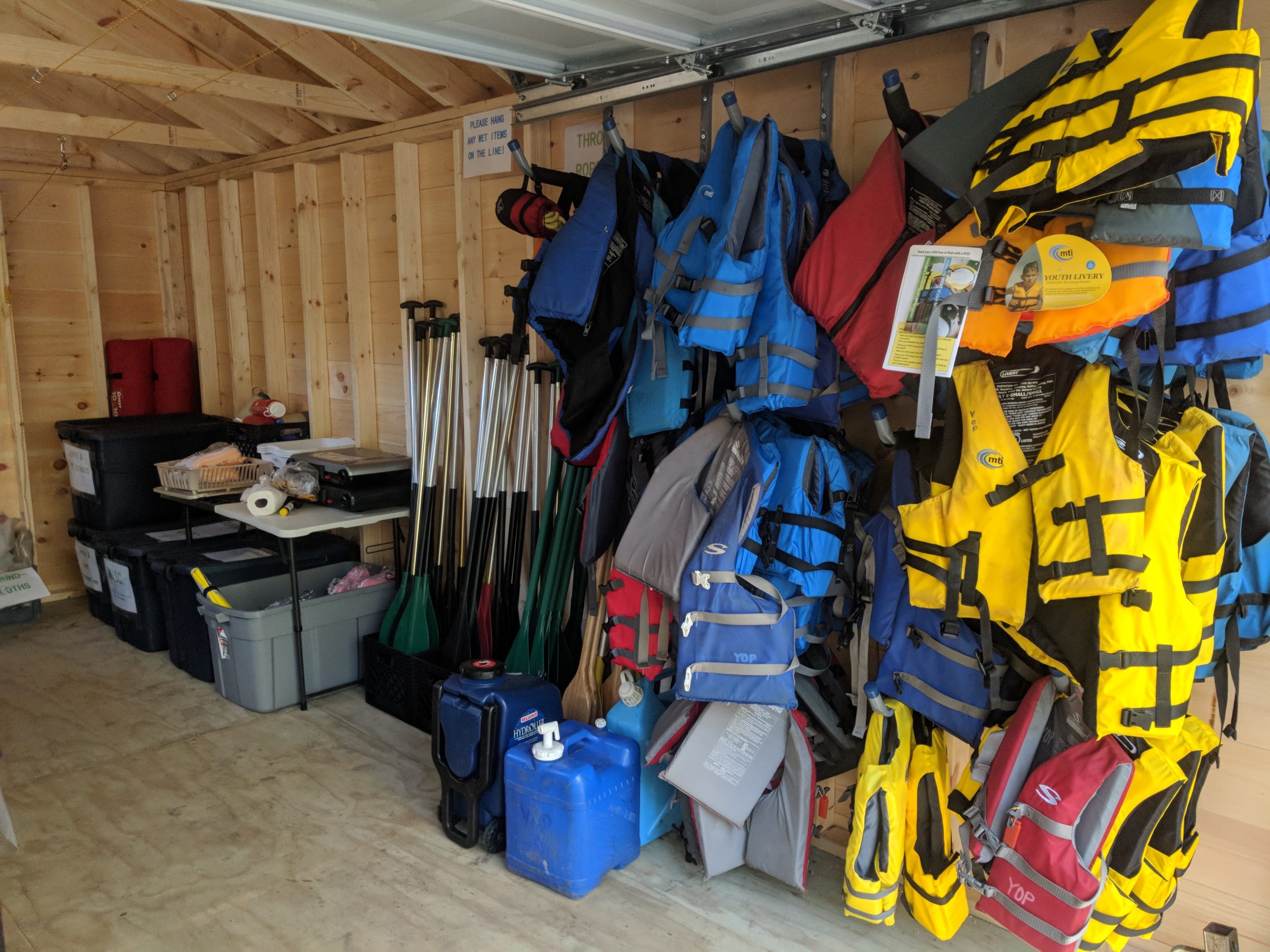 lifejackets in AMC shed
